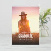 Moderne Foto Overlay Graduation Party Einladung (Stehend Vorderseite)