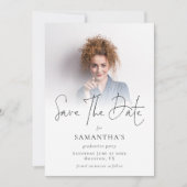Moderne Foto Overlay Graduation Party Save The Date (Vorderseite)