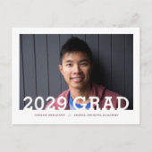 Moderne Foto-Overlay-Graduierungspartei Ankündigungspostkarte (Vorderseite)