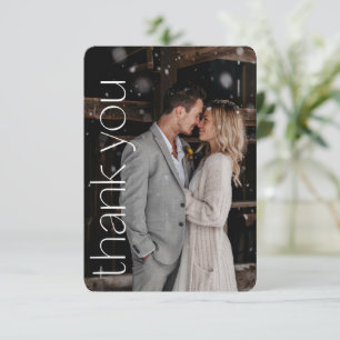 Moderne Foto-Overlay-Hochzeitsnachricht Hochformat Dankeskarte
