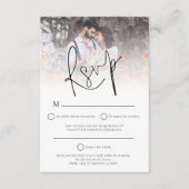Moderne Foto Overlay QR Code Hochzeitweise RSVP-Ka Einladung (Vorderseite)