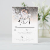 Moderne Foto Overlay QR Code Hochzeitweise RSVP-Ka Einladung (Stehend Vorderseite)
