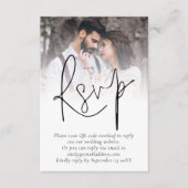 Moderne Foto Overlay QR Code Hochzeitweise RSVP-Ka Einladung (Vorderseite)