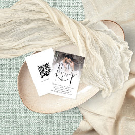 Moderne Foto Overlay QR Code Hochzeitweise RSVP-Ka Einladung
