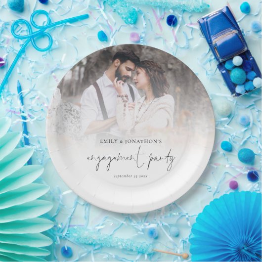 Moderne Foto-Overlay-Skriptbindungspartei Pappteller (Party)