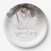 Moderne Foto-Overlay-Skriptbindungspartei Pappteller (Vorderseite)