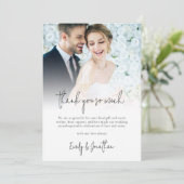 Moderne Foto Overlay-Skripterfassung Vielen Dank Karte (Stehend Vorderseite)