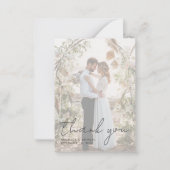 Moderne Foto Overlay-Skripterfassung Vielen Dank Mitteilungskarte (Vorderseite)