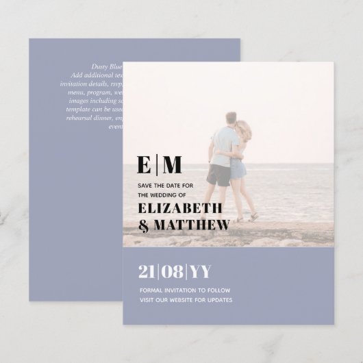 Moderne Foto Overlay Text Wedding laden Elegant ei (Vorne/Hinten)