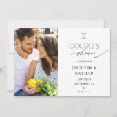 Moderne Foto Paare Dusche Einladung (Vorderseite)