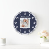 Moderne Foto Paare Hochzeitstag Große Wanduhr (Zuhause)