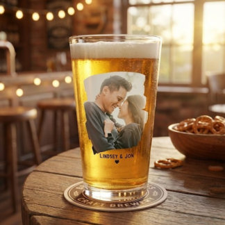 Moderne Foto-Personalisierung mit Namen oder Nachr Glas