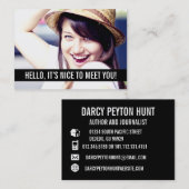 Moderne Foto-persönliches Geschäfts-Karten Visitenkarte (Vorne/Hinten)