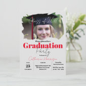 Moderne Foto-Portrait Graduierungsparty Einladung (Stehend Vorderseite)