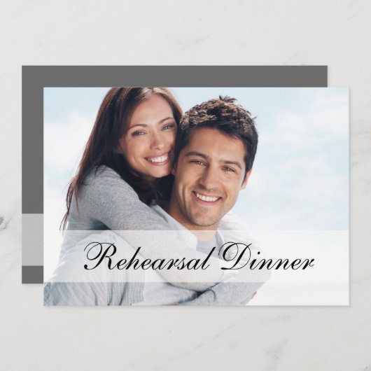 Moderne Foto-Proben-Abendessen-Einladung Einladung (Vorne/Hinten)