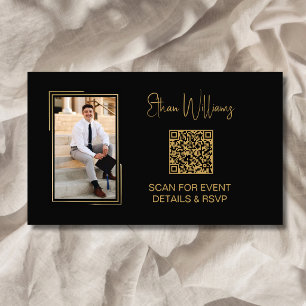 Moderne Foto-QR-Code-Abschluss-Detailkarte Begleitkarte