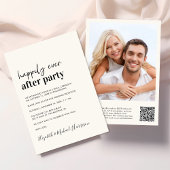 Moderne Foto QR Code Cream Wedding Reception Einladung