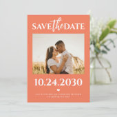 Moderne Foto QR Code hellorange Hochzeit Save The Date (Stehend Vorderseite)