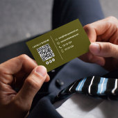 Moderne Foto-QR-Code individuell in Grün Visitenkarte