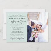 Moderne Foto QR Code Mint Hochzeitsempfehlung Einladung (Vorderseite)