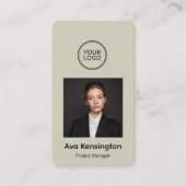 Moderne Foto-QR-Code Personalisiert Visitenkarte (Vorderseite)