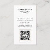 Moderne Foto-QR-Code Professional Minimalistisch Visitenkarte (Rückseite)