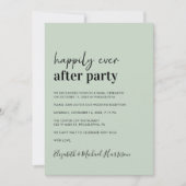 Moderne Foto QR Code Sage Wedding Reception Einladung (Vorderseite)