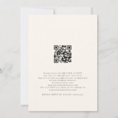 Moderne Foto QR Code Script Cream Wedding Einladung (Rückseite)