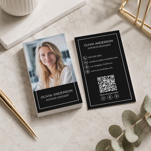 Moderne Foto-QR-Code-Soziale-Medien-Professionell Visitenkarte