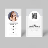 Moderne Foto-QR-Code Verbinde Mit Mir Minimal  Visitenkarte