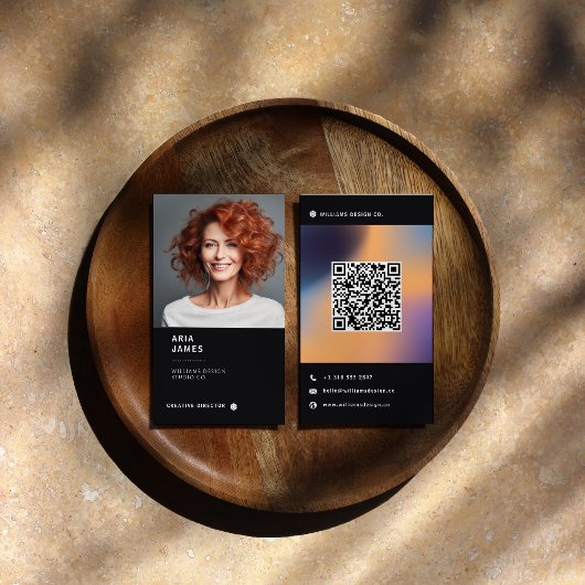 Moderne Foto- & QR-Code-Vertikale Visitenkarte