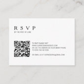 Moderne Foto QR Code Wedding Mini RSVP Card Mitteilungskarte (Vorderseite)