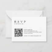 Moderne Foto QR Code Wedding Mini RSVP Card Mitteilungskarte (Vorderseite)