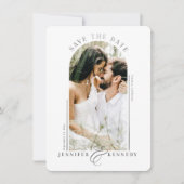 Moderne Foto-Rahmen Silver Gray Marmor Zurück Save The Date (Vorderseite)