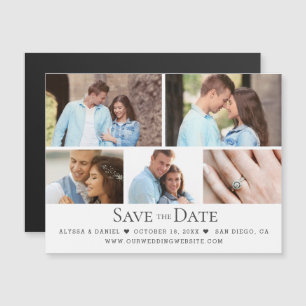 Moderne Foto-Raster Hochzeit "Save the Date" magne Magneteinladung