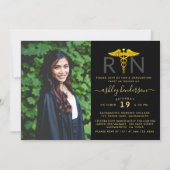 Moderne Foto RN Nurse Graduation Party Einladung (Vorderseite)