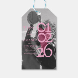 Moderne Foto-Rosa-Typografie Danke Geschenkanhänger