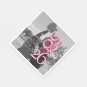Moderne Foto-Rosa-Typografie Dankeskarten Serviette (Ecke)