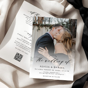 Moderne Foto-RSVP-Details alles in einer Hochzeit Einladung