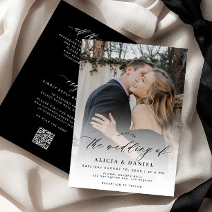 Moderne Foto-RSVP-Details alles in einer Hochzeit Einladung