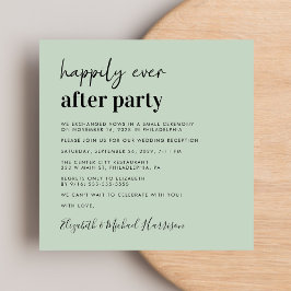 Moderne Foto Sage Green Wedding Rezeption Einladung