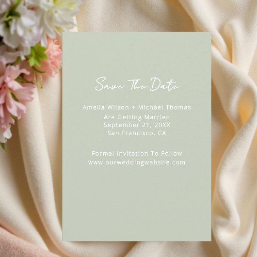 Moderne Foto Sage Green Wedding Save The Date
