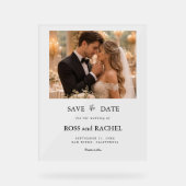Moderne Foto Save the Date Acrylschild (Vorderseite)