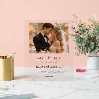 Moderne Foto Save the Date Acrylschild