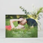 Moderne Foto Save the Date Card (Stehend Vorderseite)