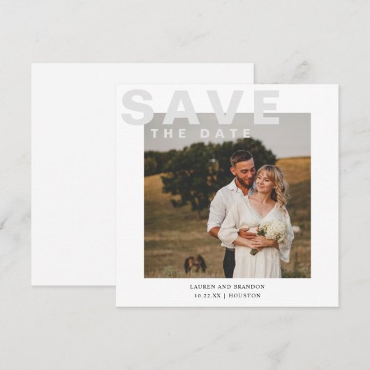 Moderne Foto Save the Date Card (Vorne/Hinten)