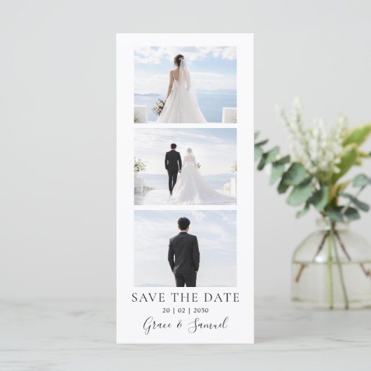 Moderne Foto-Save-the-Date-Einladung mit QR-Code (Stehend Vorderseite)