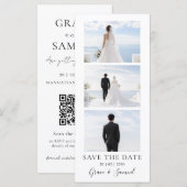 Moderne Foto-Save-the-Date-Einladung mit QR-Code (Vorne/Hinten)