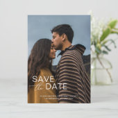 Moderne Foto-Save-the-Date-Hochzeit Einladung (Stehend Vorderseite)