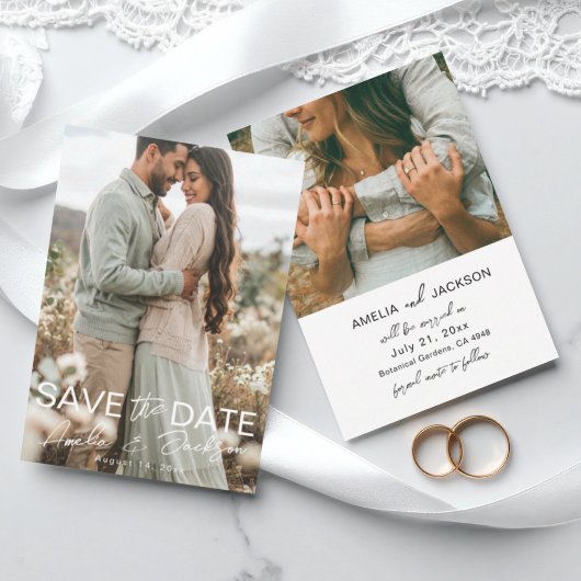 Moderne Foto Save-the-Date Hochzeit Save The Date